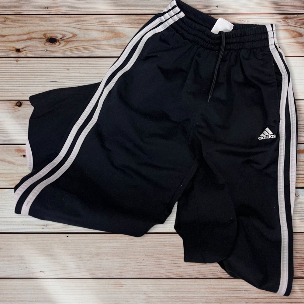 ADIDAS Med 10/12 EUC Black Tricot Track Pants